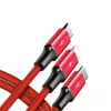 UNITEK C4049RD Καλώδιο USB 1,2 m USB A USB C/Micro-USB B/Lightning Κόκκινο