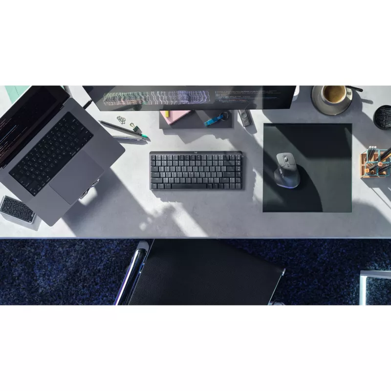 Logitech MX Mechanical Mini 920-010782 ασύρματο φωτιζόμενο πληκτρολόγιο, διακόπτες με κλικ, RF ασύρματο + Bluetooth LE, US International QWERTY, γραφίτης
