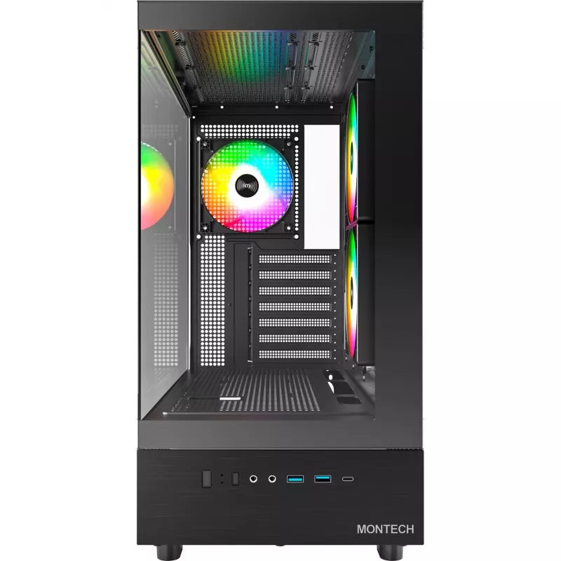 Montech XR Midi-Tower, γυαλί tempered – μαύρο