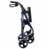 Rollator με τέσσερις τροχούς και κάθισμα, μπλε/μαύρο