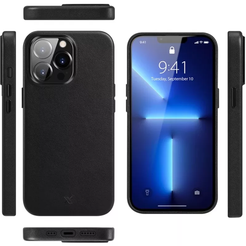 nevox StyleShell PRO MagSafe δερμάτινη iPhone 16 Pro Max μαύρο