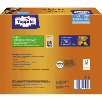 Toppits λαδόκολλα για φριτέζα αέρα (12x20cm)