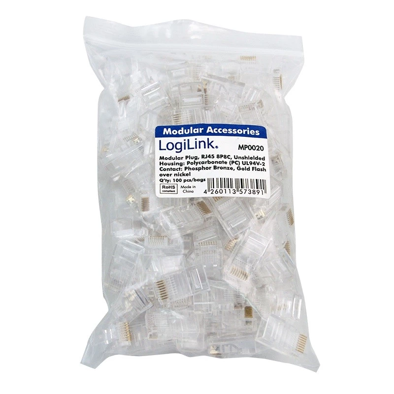 Βύσμα RJ45 LogiLink MP0020 Διάφανο