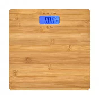 Jata HBAS1489 ηλεκτρονική ζυγαριά μπάνιου, 180 kg, διαβάθμιση 100 g, πλατφόρμα από πρεσαριστό μπαμπού, οθόνη LCD