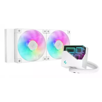 Υδρόψυξη All-in-One DeepCool LT240 White — Ψυγείο 240 mm, 2x ανεμιστήρες PWM 120 mm (600–2400 rpm), σωλήνες 41 cm, για LGA1150