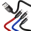BASEUS Colorfone CAMLT-BSY01 καλώδιο USB 1,2 m USB A 3 x USB C μαύρο, κόκκινο, μπλε