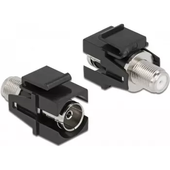 Μονάδα Keystone υποδοχή IEC σε υποδοχή F μαύρο DeLOCK 86855