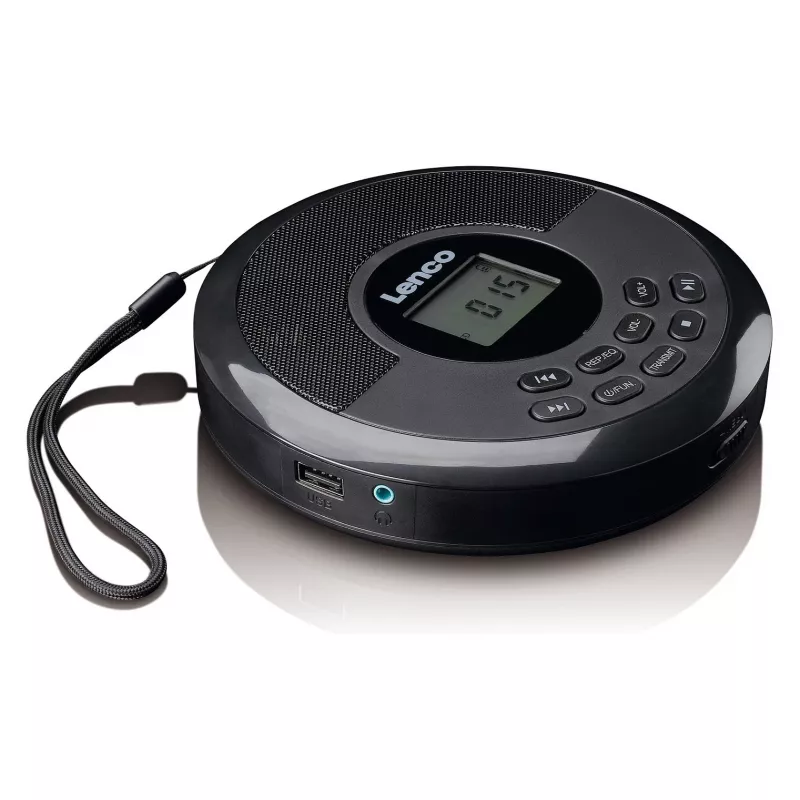 Φορητό CD player Lenco CD-340BK — μαύρο, φορητός σχεδιασμός