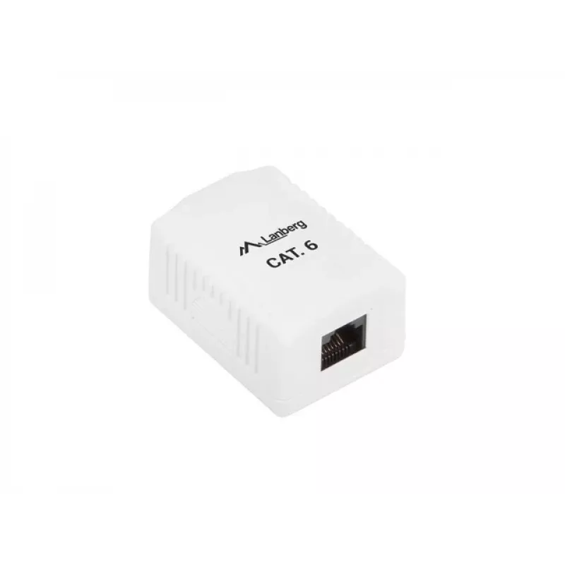 LANBERG Πρίζα τοίχου RJ-45 OU6-0001-W, Cat6, λευκή