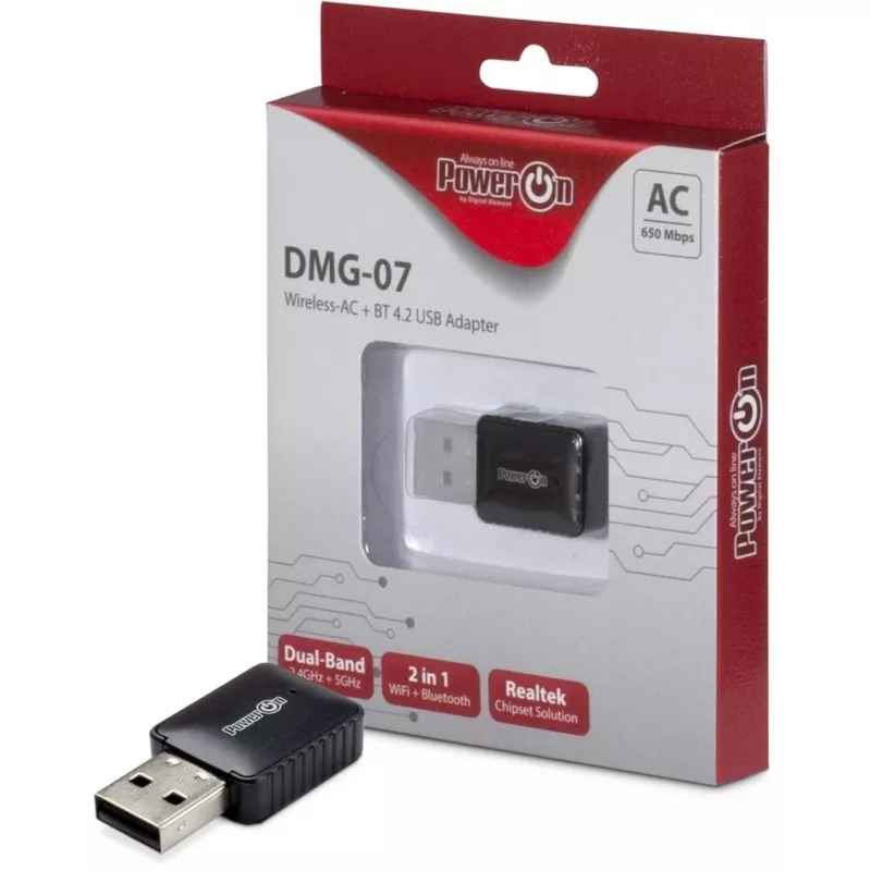 Inter-Tech DMG-07 – Ασύρματο – USB – WLAN / Bluetooth – Wi-Fi 5 (802.11ac) – 650 Mbit/s – μαύρο (88888146)