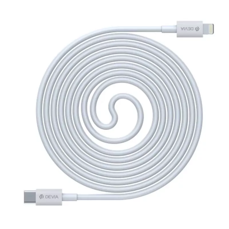 Devia Smart Series PD καλώδιο USB-C σε Lightning 120EC1060001, 18 W, MFi, 1,5 m, λευκό