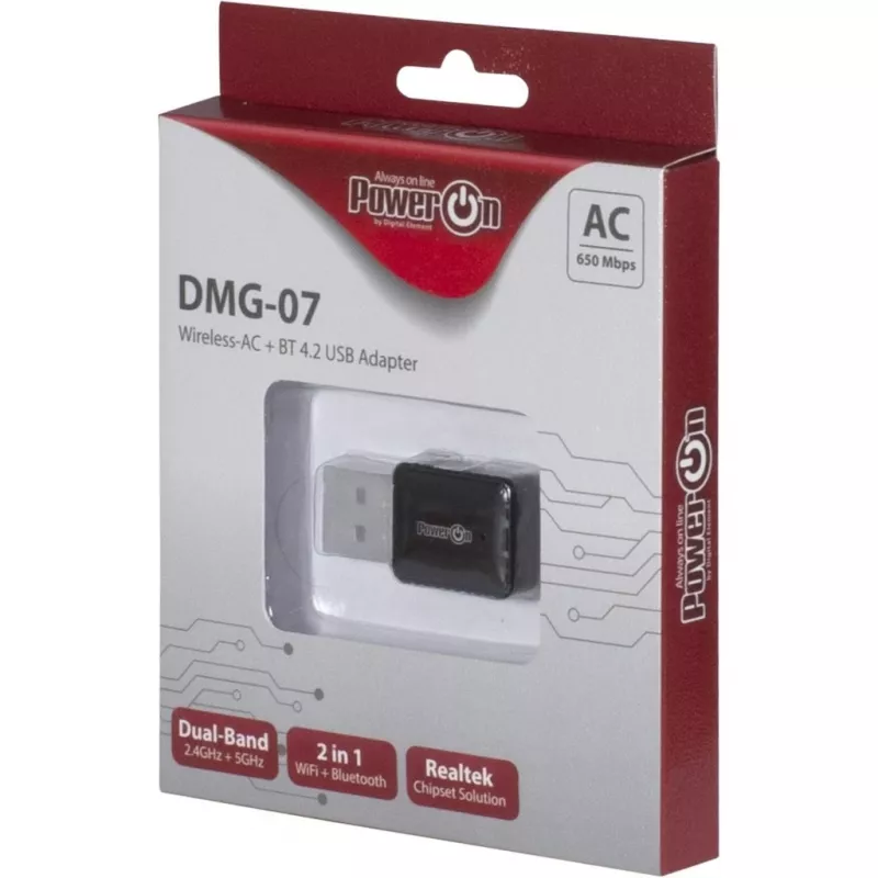 Inter-Tech DMG-07 – Ασύρματο – USB – WLAN / Bluetooth – Wi-Fi 5 (802.11ac) – 650 Mbit/s – μαύρο (88888146)