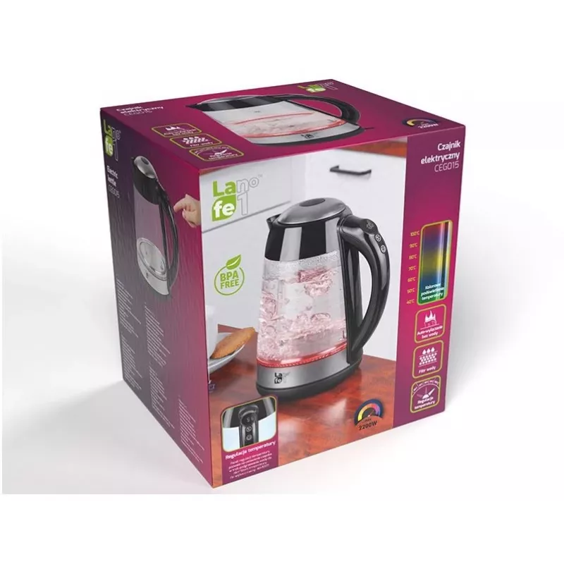 Βραστήρας Lafe LAFCZA46806, 2200 W, 1,7 l, μαύρο