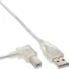Microconnect USBAB5ANGLED-L Καλώδιο USB USB 2.0 5 m USB A USB B λευκό