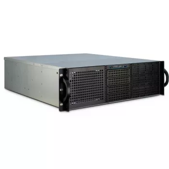 Inter-Tech 3U-30248 Rack Μαύρο, Ανοξείδωτο ατσάλι