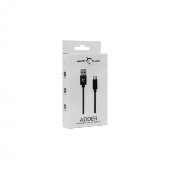 Καλώδιο USB σε USB-C White Shark Adder 2 m – καλώδιο φόρτισης και μεταφοράς δεδομένων, λευκό
