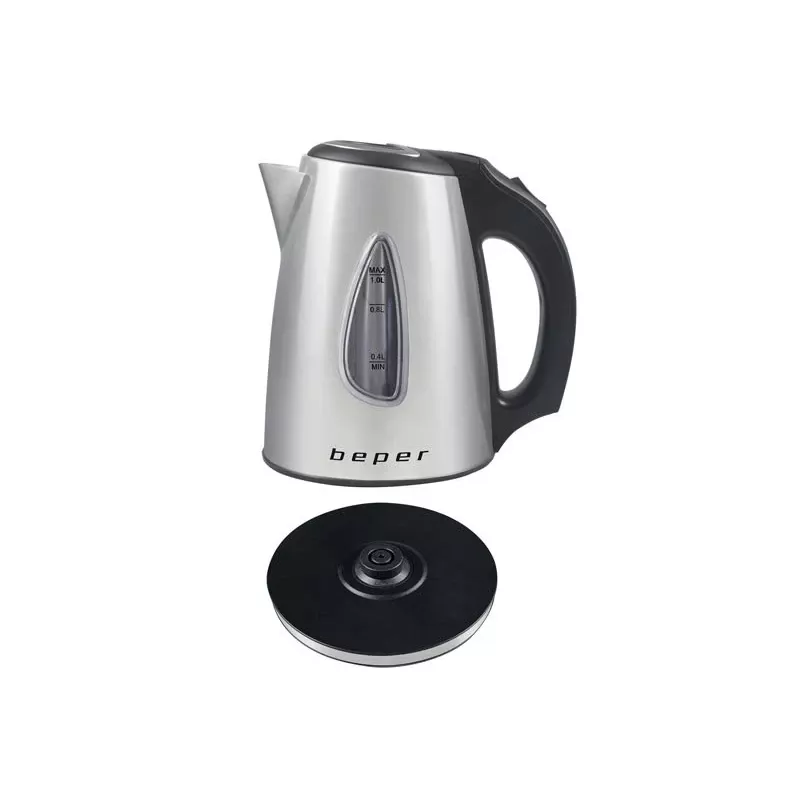 Beper BB.002 ηλεκτρικός βραστήρας, 1 l, 1630 W, ανοξείδωτο ατσάλι/μαύρο