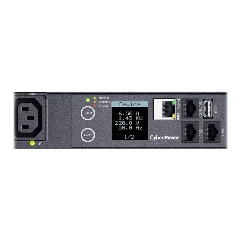 CyberPower PDU41005 Μονάδα διανομής ισχύος (PDU) 8 έξοδοι AC 1U Μαύρο