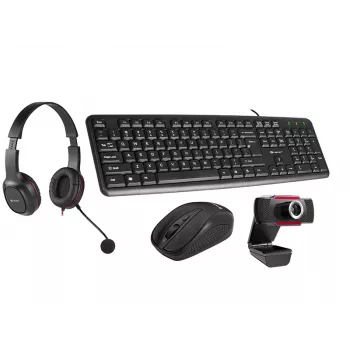 Tracer 4in1 Multi Office Set 46695: πληκτρολόγιο USB, ασύρματο ποντίκι, webcam, ακουστικά
