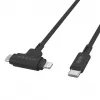 HYPER HyperJuice Καλώδιο USB USB 2.0 1,5 m USB-C USB-C/Lightning Μαύρο