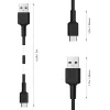 Καλώδιο USB-C σε USB-A Aukey CB-CA2, πλεξούδα νάιλον, Quick Charge 3 A, 1 m
