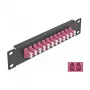 Patch Panel οπτικών ινών DeLOCK 10 ιντσών 12 Port LC Duplex μωβ 1U μαύρο