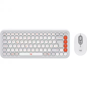 Logitech POP Icon Combo Bluetooth QWERTZ Swiss Πορτοκαλί Λευκό Ποντίκι