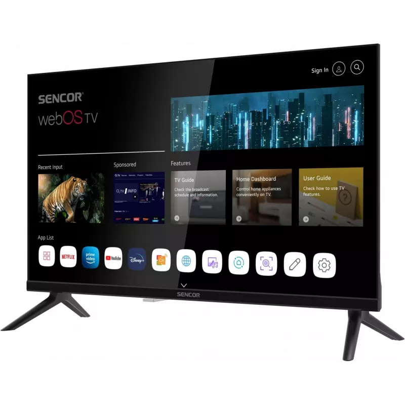 Τηλεόραση LED Smart Display 24 ιντσών SENCOR SLE 24S830MB — ανάλυση HD, ενεργειακή κλάση E