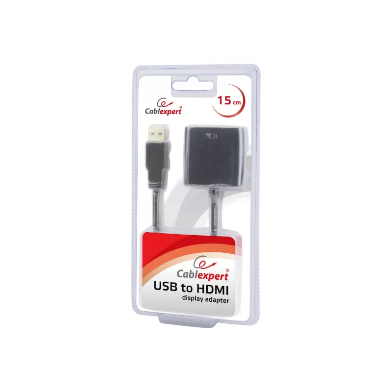 USB γραφικών προσαρμογέας GEMBIRD A-USB3-HDMI-02, έξοδος HDMI, έως 1920x1080, μαύρο, 36 g