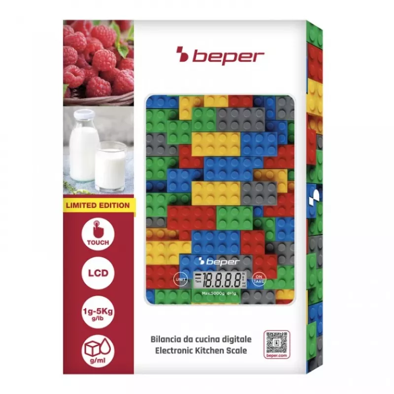 Ζυγαριά κουζίνας Beper P102BIL005 – ψηφιακή, 5 kg, 1 g, πολύχρωμες πέτρες