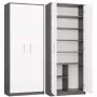 OLIV 2D CLOSED SHELVING UNIT, ανθρακί/λευκό SET