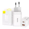Baseus Super Si Pro ταχυφορτιστής USB + USB-C 30W (λευκό)