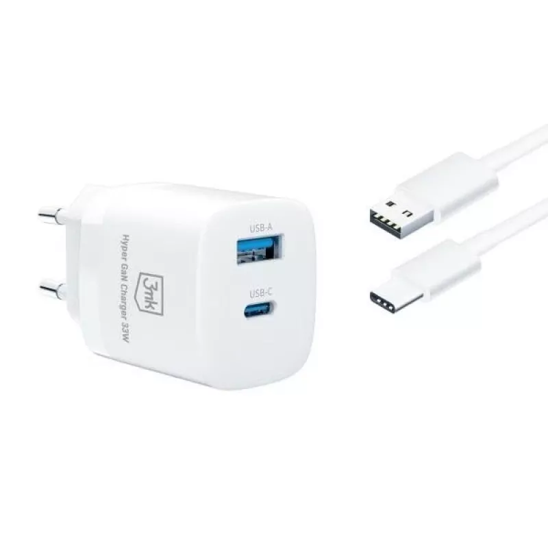 Φορτιστής 33W GaN PD 1xUSB-A+1xUSB-A