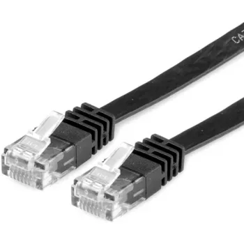 VALUE - Καλώδιο Patch - RJ-45 (M) σε RJ-45 (M) - 1,5 m - UTP - CAT 6a - Χωρίς αλογόνα, χυτό, συνεστραμμένο, επίπεδο - Μαύρο (21.99.0824)