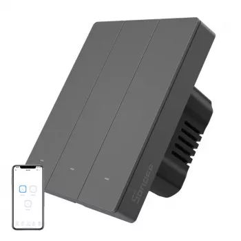 Έξυπνος διακόπτης τοίχου Wi‑Fi Sonoff M5-3C-80 – 3 απλός, επιτοίχιος έξυπνος διακόπτης, μοντέλο M5-3C-80
