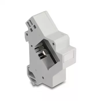 Snap-in βάση Keystone για ράγα DIN DELOCK 67043 — πλαστικό, γειωμένο, 60×88,2×21,5 mm, γκρι