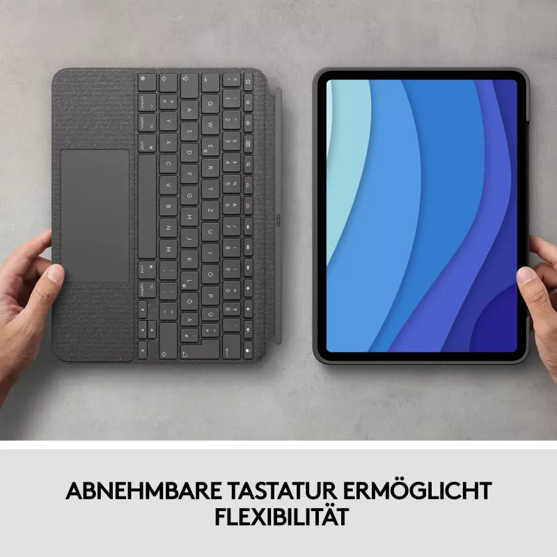 Θήκη με πληκτρολόγιο Combo Touch US iPad Pro 11 1,2,3 Gen γκρι