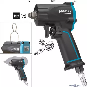 HAZET 9012M - Κρουστικό κατσαβίδι - μαύρο - 1/2,1/4 ίντσες - 10000 rpm - 1100 Nm - 610 Nm