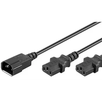 Microconnect PE061312 Καλώδιο τροφοδοσίας μαύρο 1,2 m υποδοχή C14 2 x υποδοχή C13