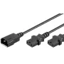 Microconnect PE061312 Καλώδιο τροφοδοσίας μαύρο 1,2 m υποδοχή C14 2 x υποδοχή C13