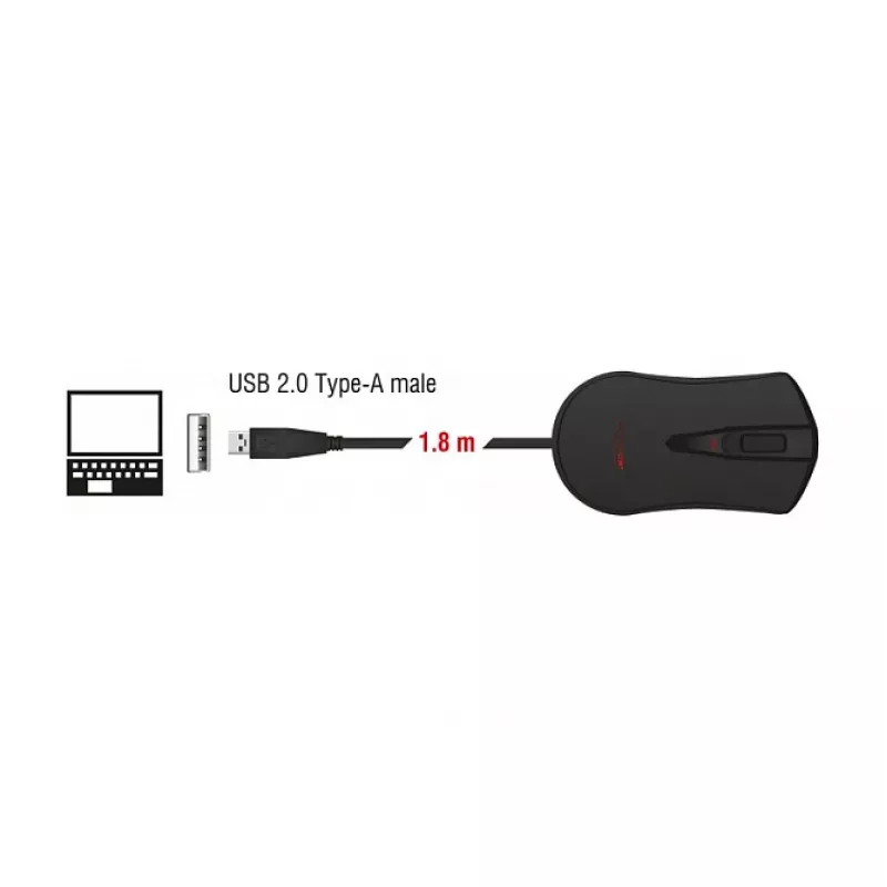 Ποντίκι gaming DeLOCK 12531 αμφίχειρο USB Type-A οπτικό 4800 DPI
