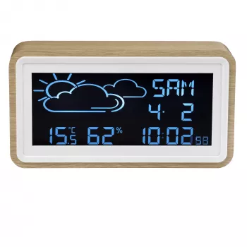 Ψηφιακός μετεωρολογικός σταθμός Denver WS-72 ξύλο LCD DC/μπαταρία