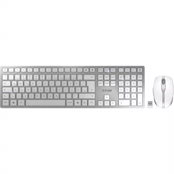 CHERRY DW 9100 SLIM πληκτρολόγιο ποντίκι περιλαμβάνεται Universal RF Wireless + Bluetooth QWERTZ γερμανικό ασημί
