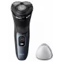 Ηλεκτρική περιστροφική ξυριστική μηχανή Philips 3000 Series S3144/00 — 3 κεφαλών, Υγρό & Στεγνό, μπαταρία Li‑Ion, ασύρματη, ενσωματωμένο trimmer, Μαύρο/Μπλε