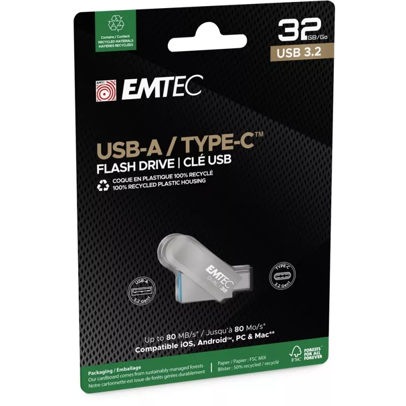 USB flash drive Emtec 32 GB USB Type-A USB Type-C D280