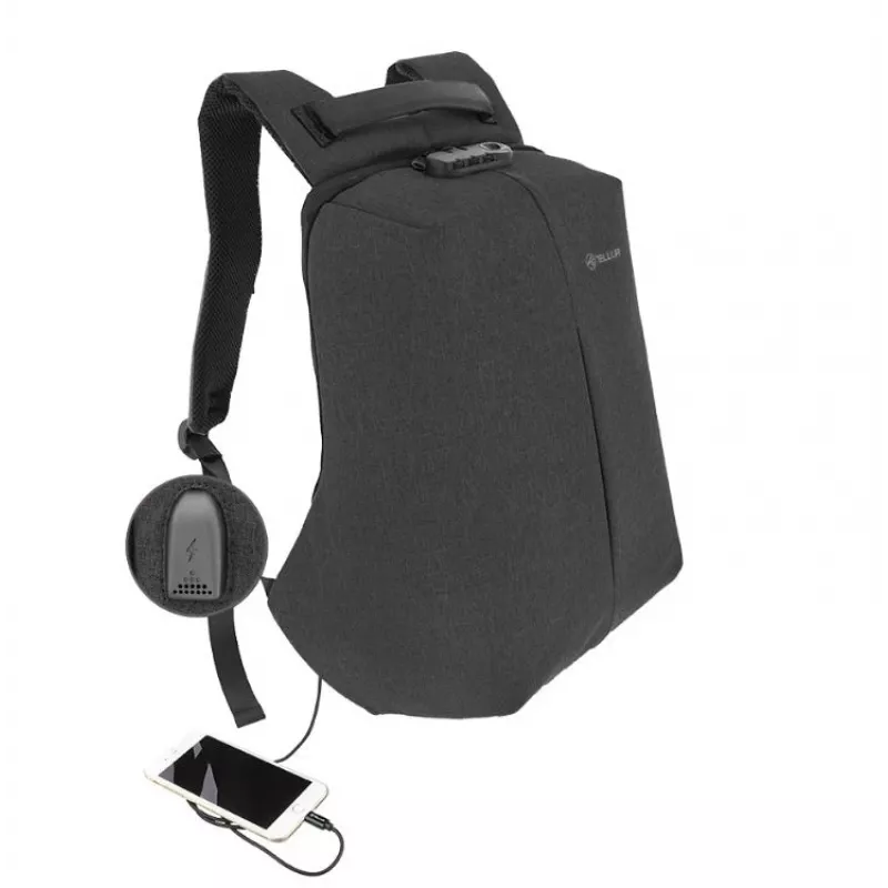 Σακίδιο πλάτης Tellur Notebook 15.6 Antitheft με θύρα USB, μαύρο