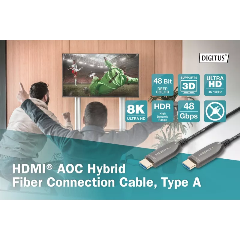 HDMI AOC υβριδικό καλώδιο οπτικής ίνας Digitus AK-330126-300-S