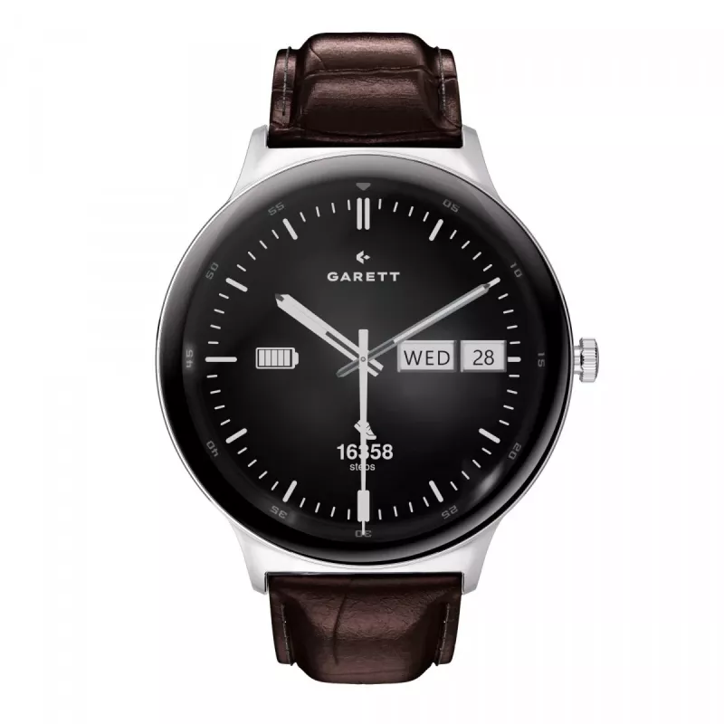 Smartwatch Garett Quantum — ανοξείδωτο ατσάλι ασημί
