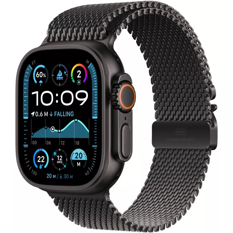Μαύρο βραχιόλι Titanium Milanese 49 mm – L