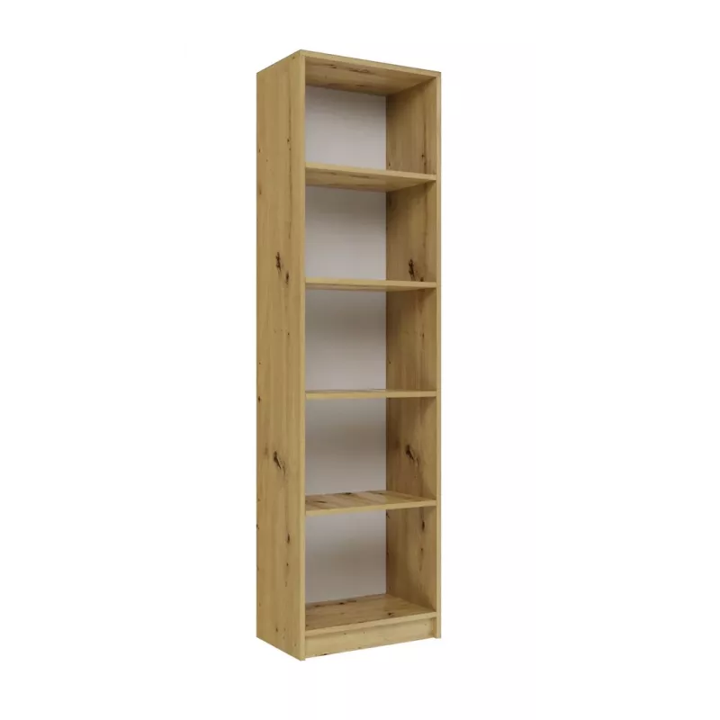 Βιβλιοθήκη Top e shop R50 ARTISAN — φινίρισμα δρυς, 5 ράφια, πλαίσιο μοριοσανίδας